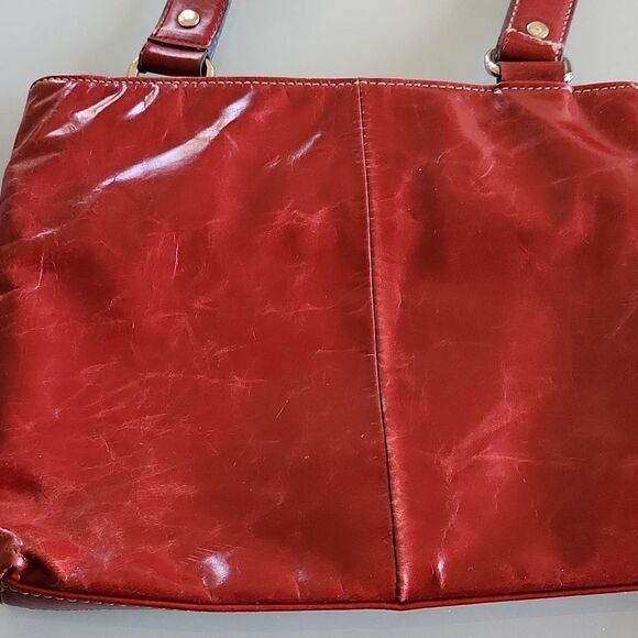 Peck&Peck Red Leather Shoulder Bag - Picture 9 of 11